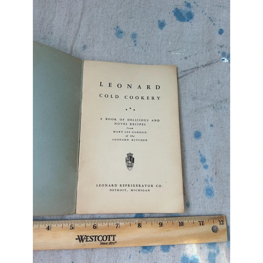 Cold Cookery 1920s/1930s Leonard Refrigerator Cookbook Booklet